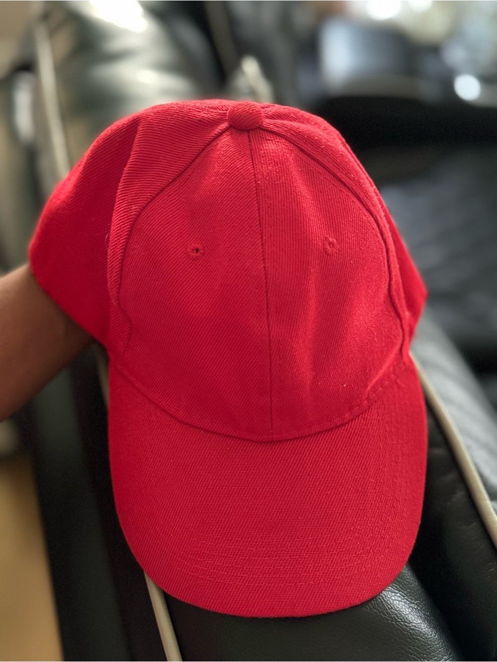 Men's Solid Red Baseball Cap - Classic Casual Hat